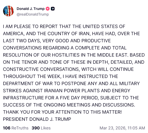 &Ocirc;ng Donald Trump ho&atilde;n &ldquo;tối hậu thư Hormuz&rdquo;, Iran n&oacute;i &ldquo;Mỹ nhượng bộ&rdquo; - Ảnh 1.