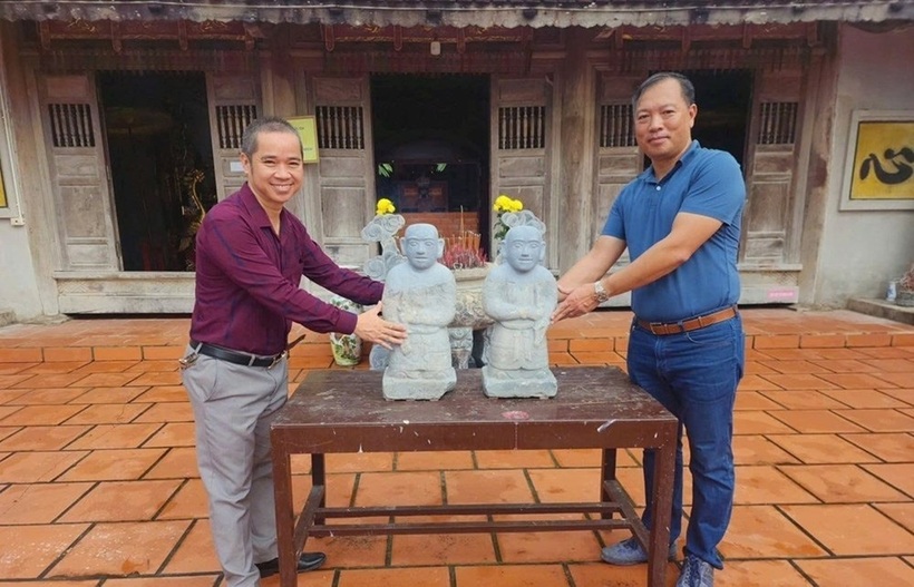 Ly kỳ chuyện tìm thấy 2 bức tượng cổ bị mất đầu ở đền Thần - Ảnh 3.