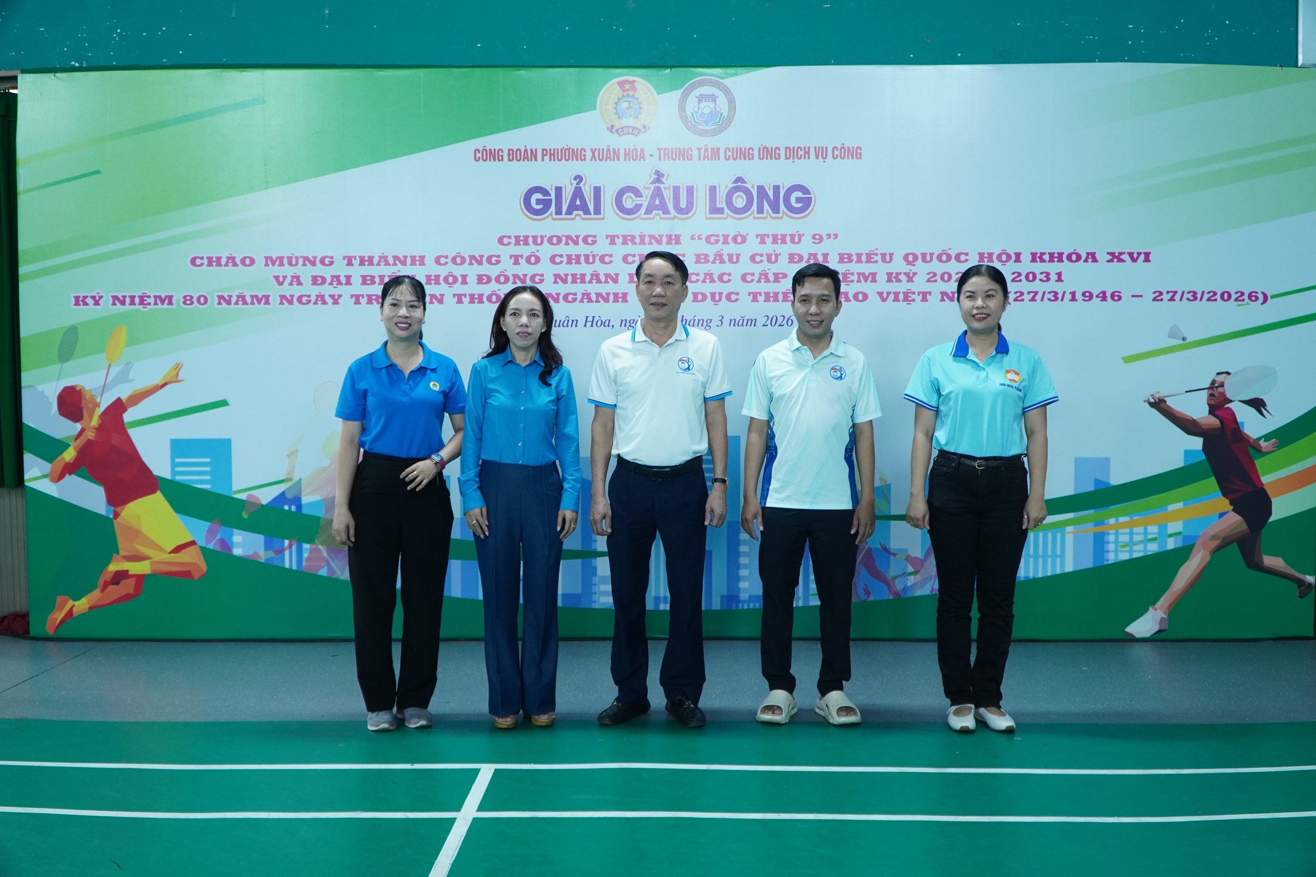 Phường Xuân Hòa tổ chức giải cầu lông 