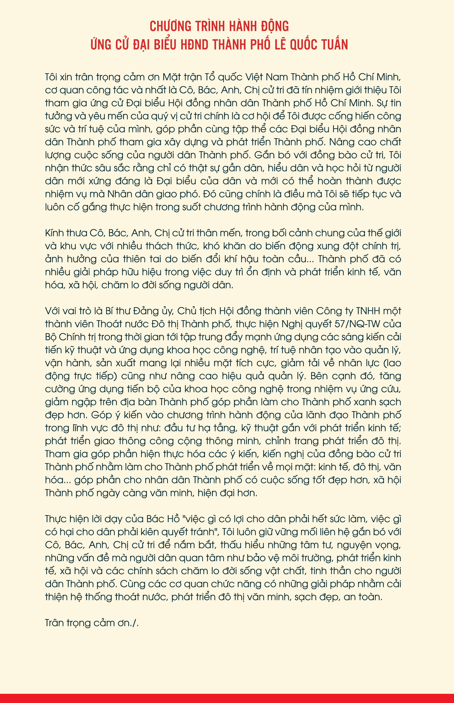 Chủ tịch Công ty Thoát nước đô thị TPHCM: Cam kết hành động vì đô thị bền vững - Ảnh 2.
