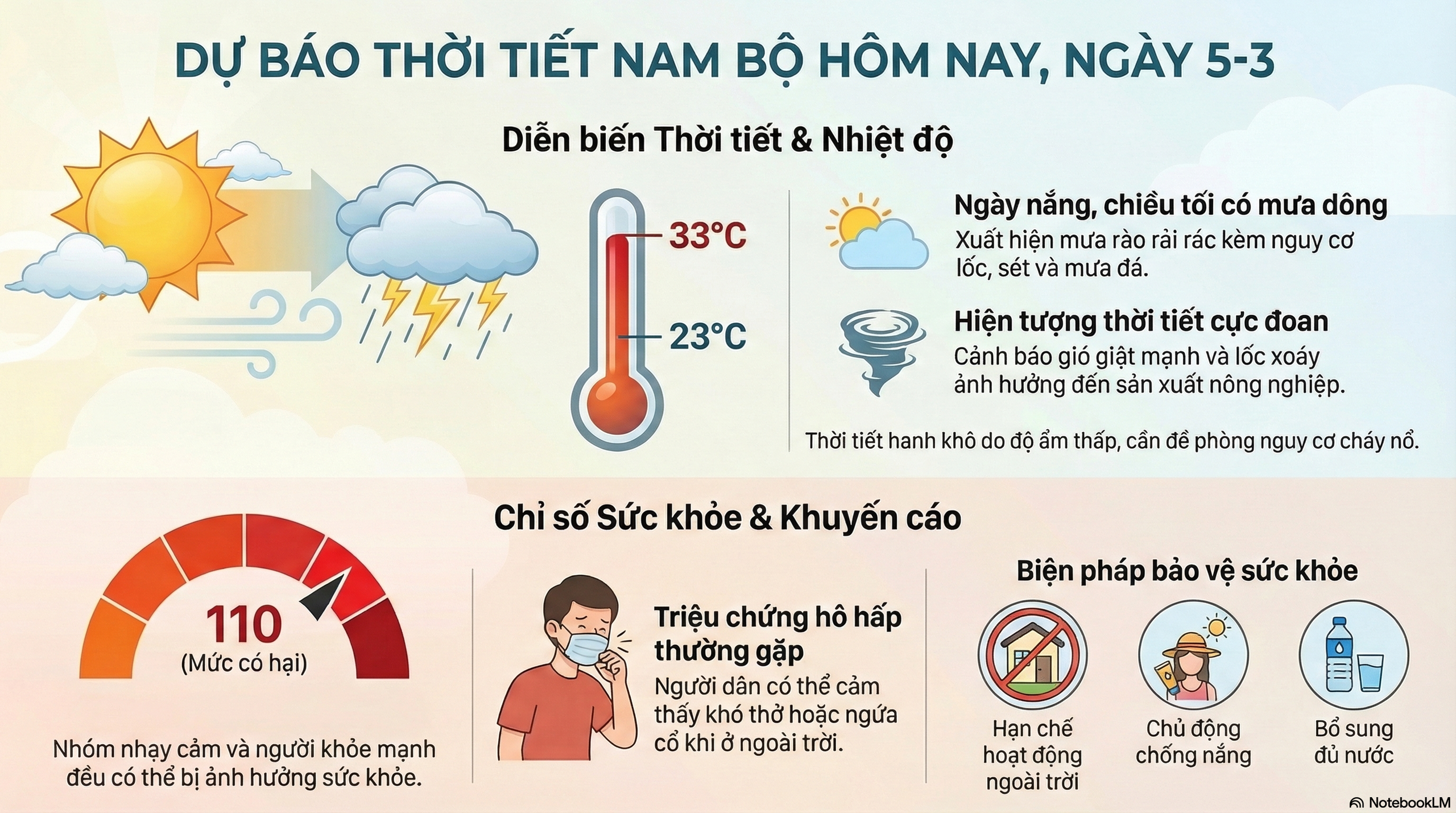  Dự báo thời tiết hôm nay, 5-3: TPHCM và Nam Bộ ngày nắng, khả năng có mưa trái mùa - Ảnh 2.