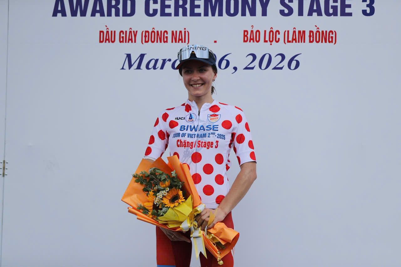 Tay đua Komina Marina gi&agrave;nh &Aacute;o chấm đỏ sau chặng 3 Biwase Tour of Vietnam 2026  - Ảnh 5.