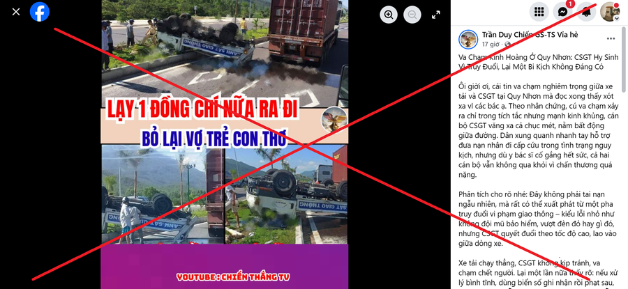Thực hư thông tin CSGT “hy sinh khi truy đuổi” đang lan truyền trên mạng - Ảnh 1.