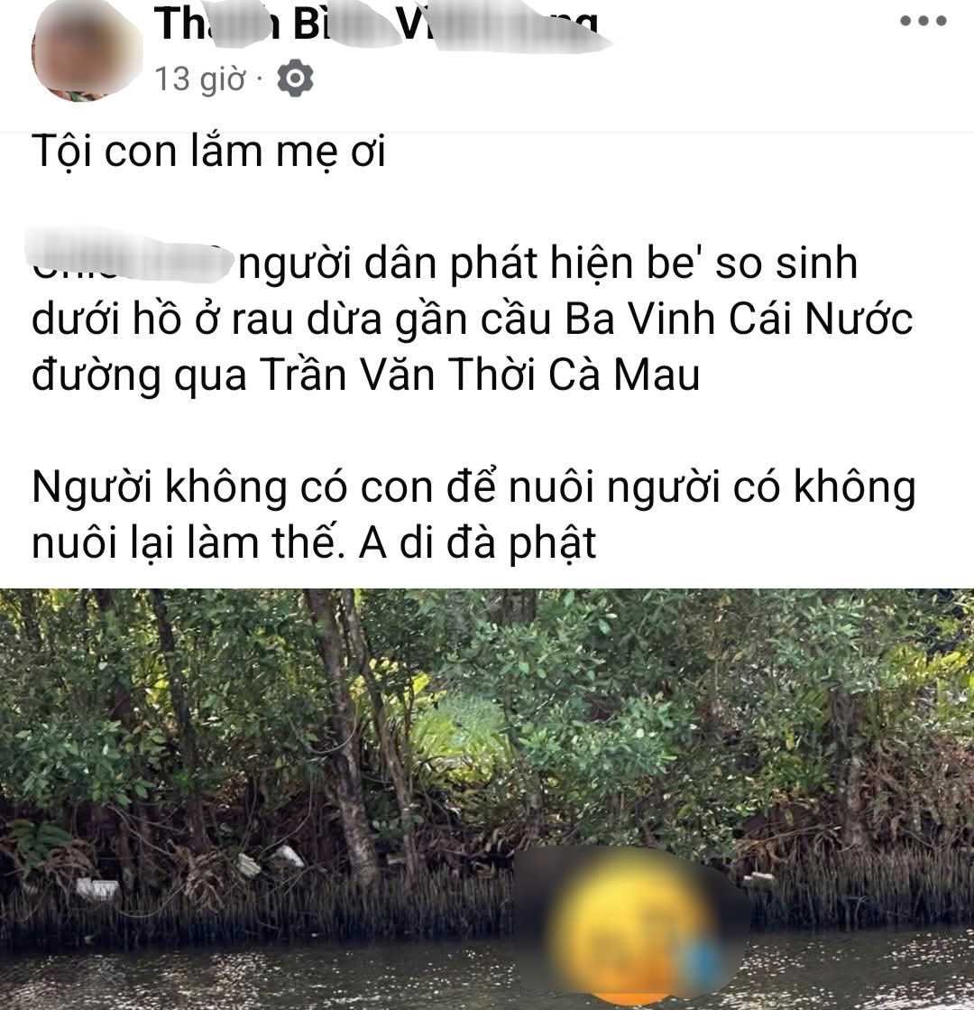 Phát hiện thi thể trẻ sơ sinh trôi trên sông ở Cà Mau - Ảnh 1.