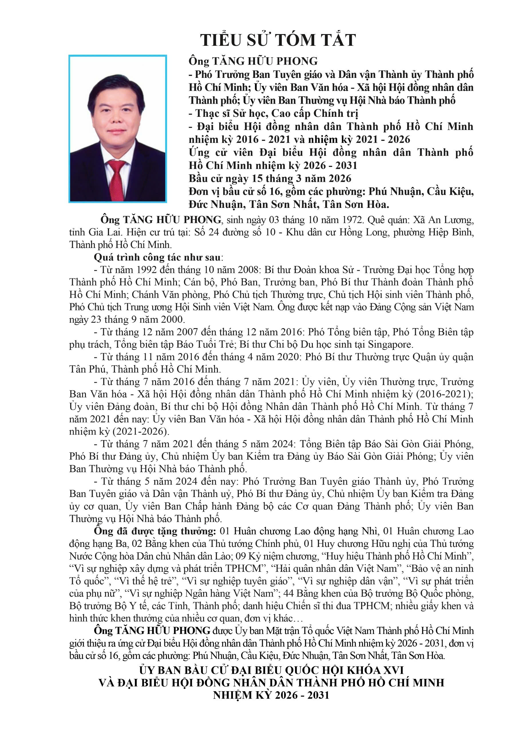 Ông Tăng Hữu Phong cam kết lắng nghe, đưa tiếng nói cử tri đến HĐND TPHCM - Ảnh 4.