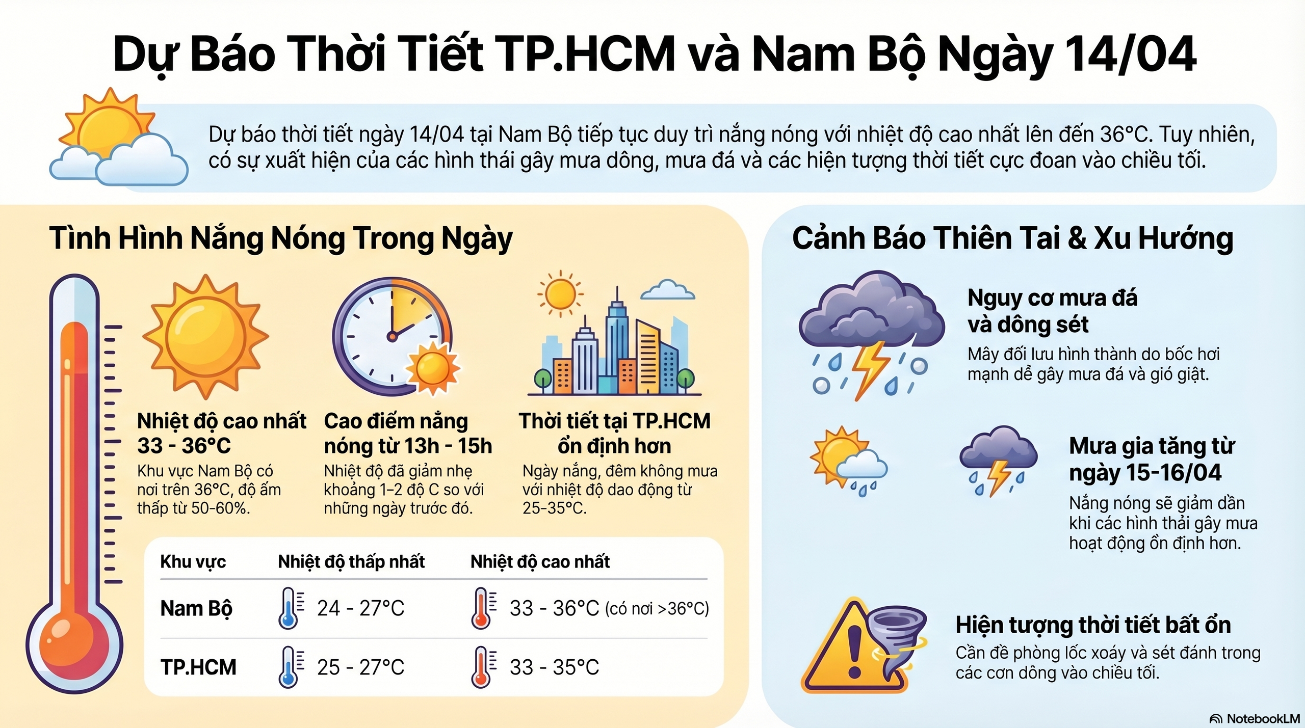 Dự báo thời tiết hôm nay, 14-4: TPHCM và Nam Bộ khả năng có mưa giải nhiệt - Ảnh 2.