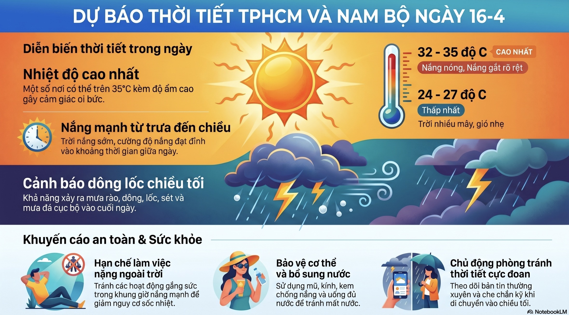 Dự b&aacute;o thời tiết h&ocirc;m nay, 16-4: TPHCM v&agrave; Nam Bộ c&oacute; nơi mưa r&agrave;o đến mưa vừa - Ảnh 1.