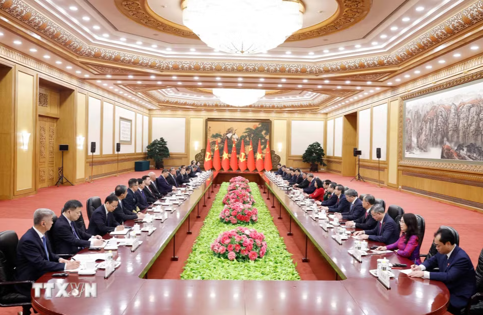 Tổng Bí thư, Chủ tịch nước Tô Lâm hội đàm với Tổng Bí thư, Chủ tịch Trung Quốc Tập Cận Bình - Ảnh 1.