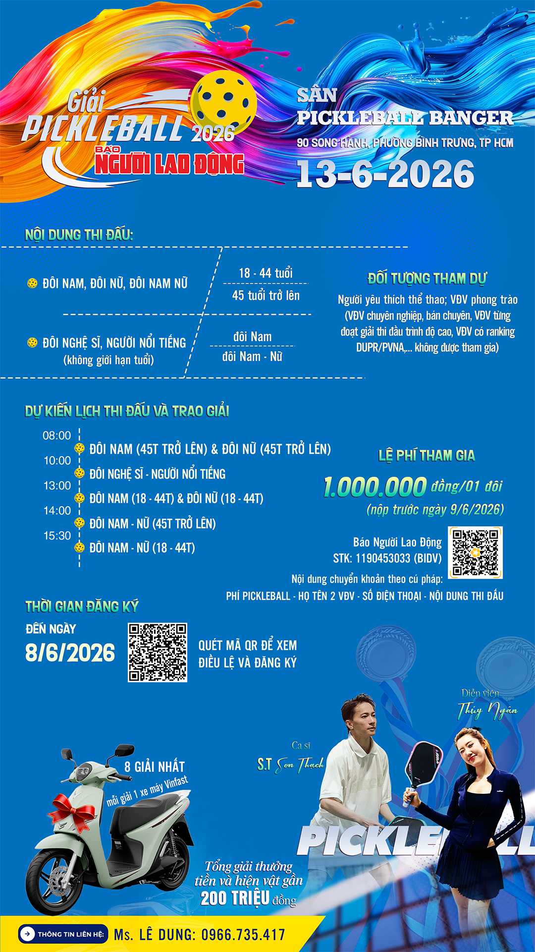 Thúy Ngân - Đại sứ Giải Pickleball Báo Người Lao Động năm 2026: 