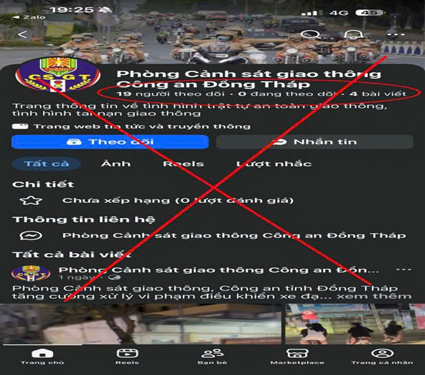 CSGT C&ocirc;ng an tỉnh Đồng Th&aacute;p cảnh b&aacute;o trang Facebook giả mạo nguy hiểm - Ảnh 2.