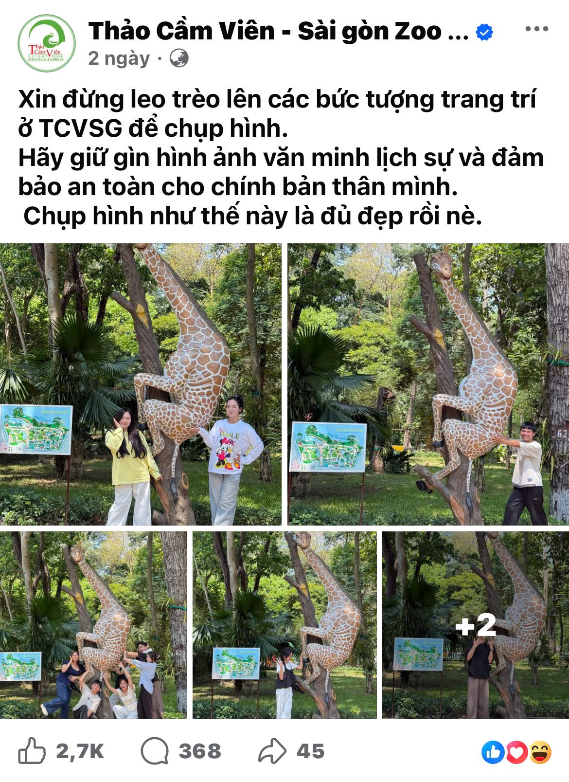 Thảo Cầm Viên Sài Gòn khuyến cáo sau trào lưu leo tượng chụp ảnh - Ảnh 6.