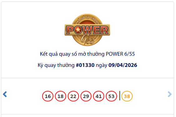 Một v&eacute; v&eacute; số Power 6/55 Vietlott tr&uacute;ng giải Jackpot 2 - Ảnh 1.