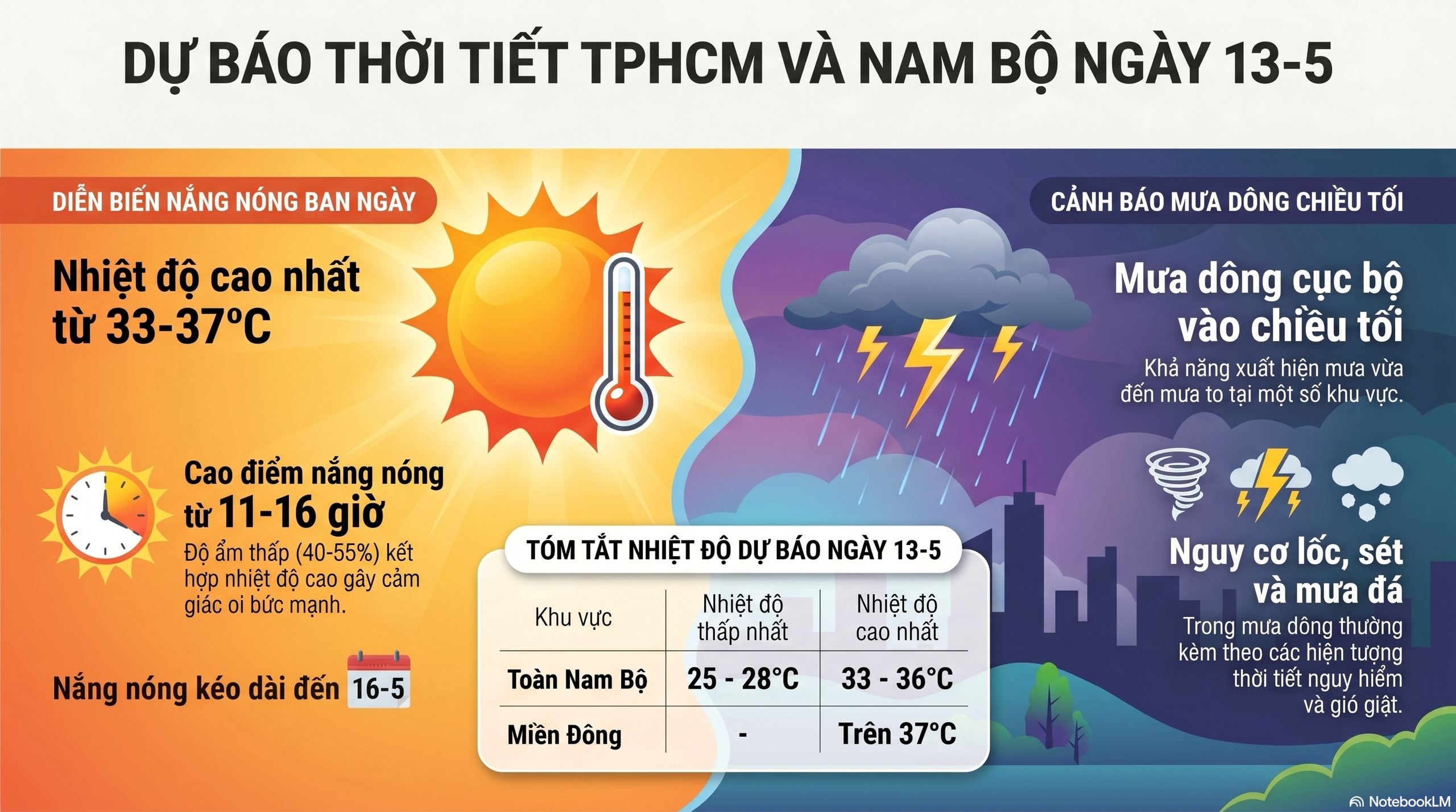 Dự báo thời tiết hôm nay, 13-5: TPHCM và Nam Bộ tiếp tục nắng nóng - Ảnh 2.
