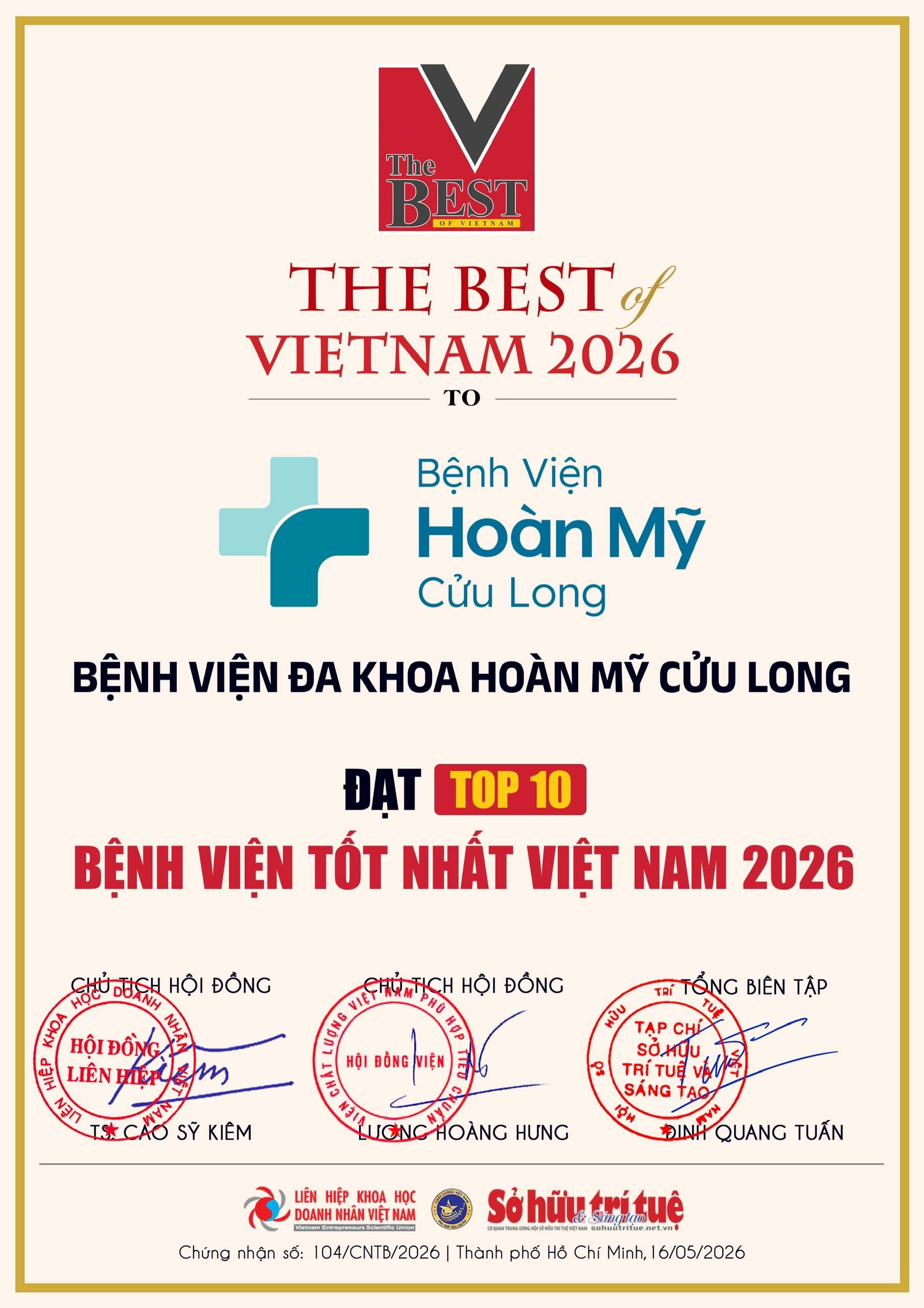 Bệnh viện Hoàn Mỹ Cửu Long lọt vào tốp 10 bệnh viện tốt nhất Việt Nam - Ảnh 2.