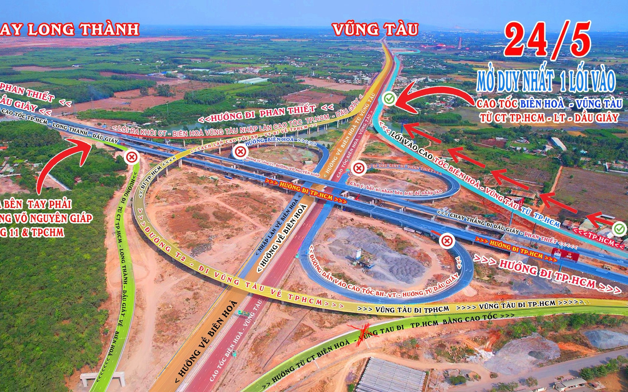 Chính thức lưu thông xe từ cao tốc TPHCM-Long Thành-Dầu Giây vào cao tốc Biên Hòa - Vũng Tàu qua đườ - Ảnh 2.