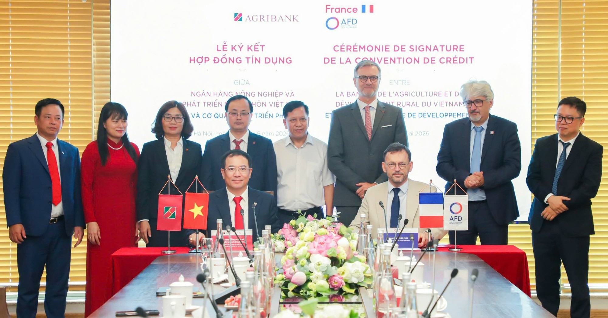 Agribank ký kết Hợp đồng tín dụng Hạn mức tài chính khí hậu với Cơ quan Phát triển Pháp