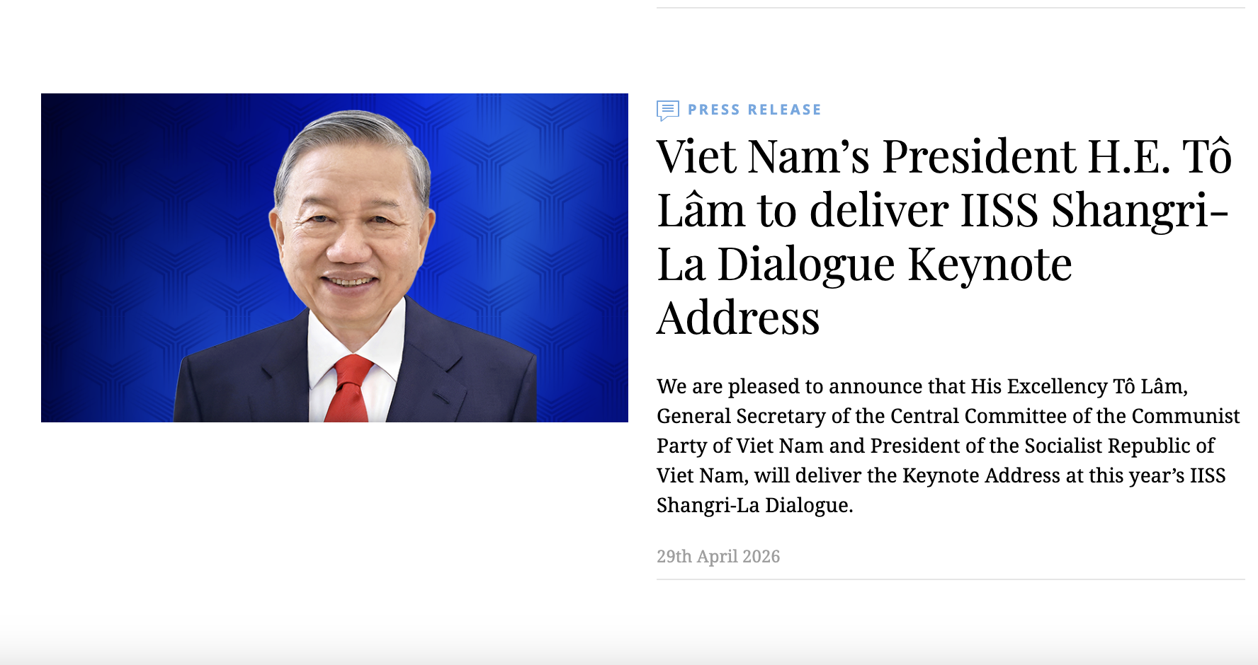 Ý nghĩa, thông điệp bài phát biểu của Tổng Bí thư, Chủ tịch nước Tô Lâm tại Đối thoại Shangri-La - Ảnh 2.