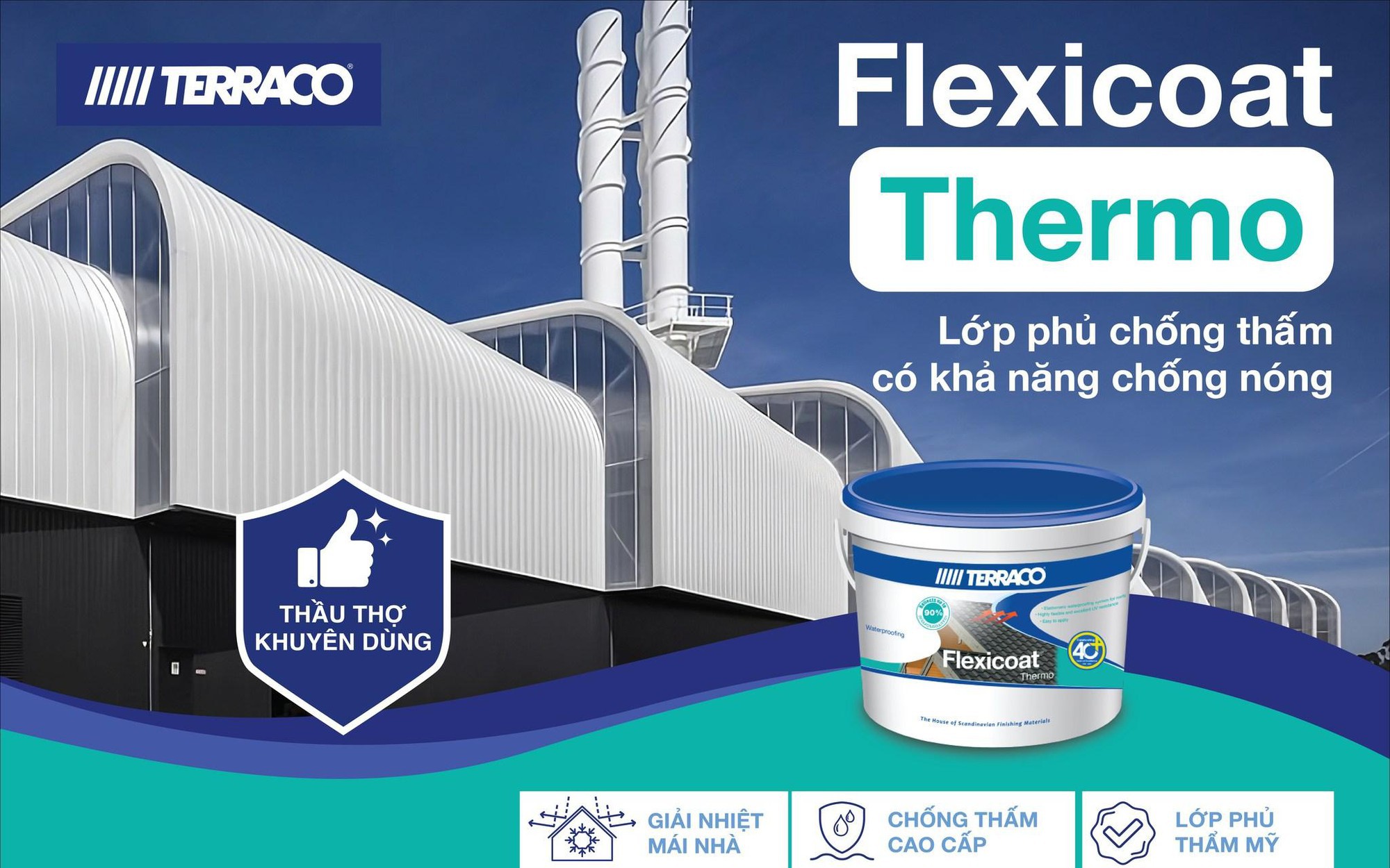 Giải bài toán mái nóng, thấm dột bằng công nghệ phủ đàn hồi phản xạ nhiệt