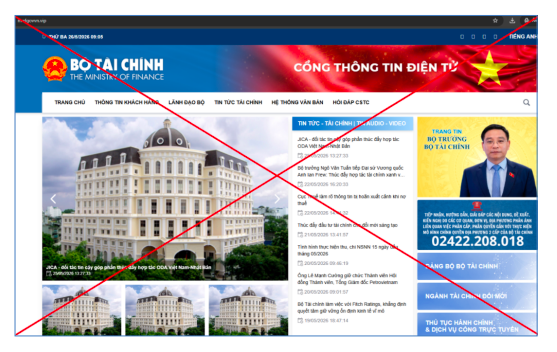 Bộ T&agrave;i ch&iacute;nh gửi Bộ C&ocirc;ng an loạt website giả mạo bộ  - Ảnh 1.