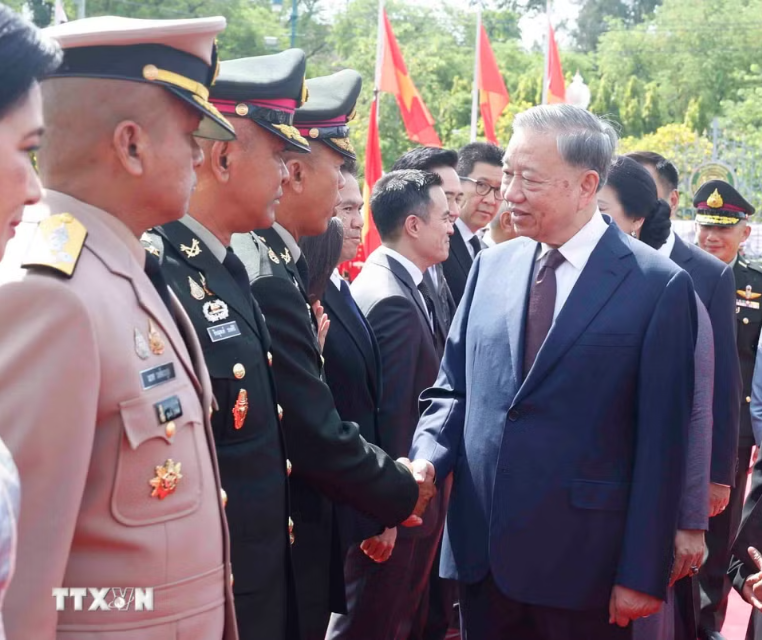 Lễ đón Tổng Bí thư, Chủ tịch nước Tô Lâm và Phu nhân thăm chính thức Vương quốc Thái Lan - Ảnh 8.