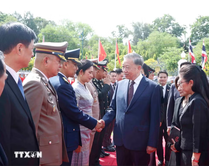 Lễ đón Tổng Bí thư, Chủ tịch nước Tô Lâm và Phu nhân thăm chính thức Vương quốc Thái Lan - Ảnh 9.