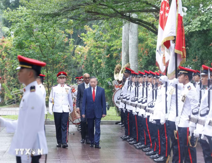 Lễ đón Tổng Bí thư, Chủ tịch nước Tô Lâm và Phu nhân thăm cấp Nhà nước Singapore - Ảnh 1.