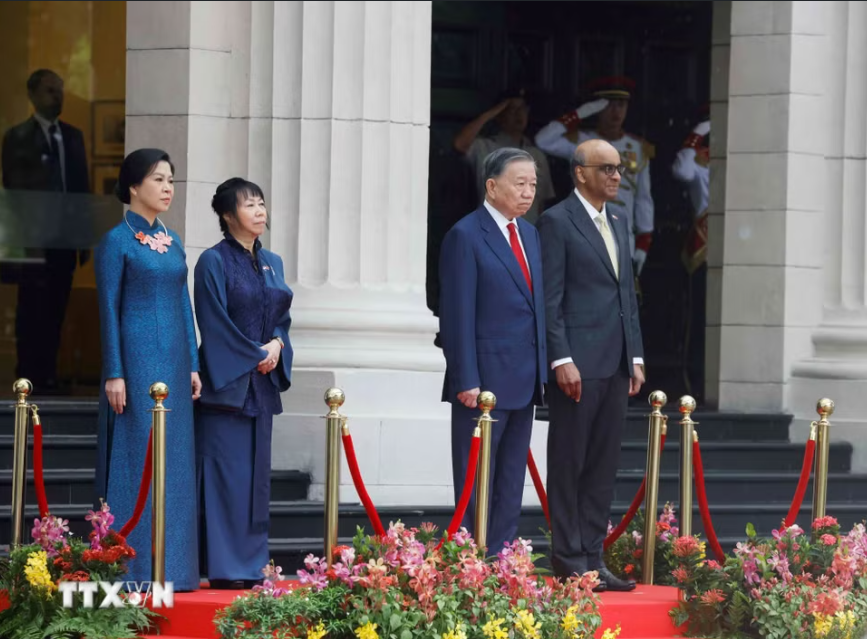 Lễ đón Tổng Bí thư, Chủ tịch nước Tô Lâm và Phu nhân thăm cấp Nhà nước Singapore - Ảnh 3.