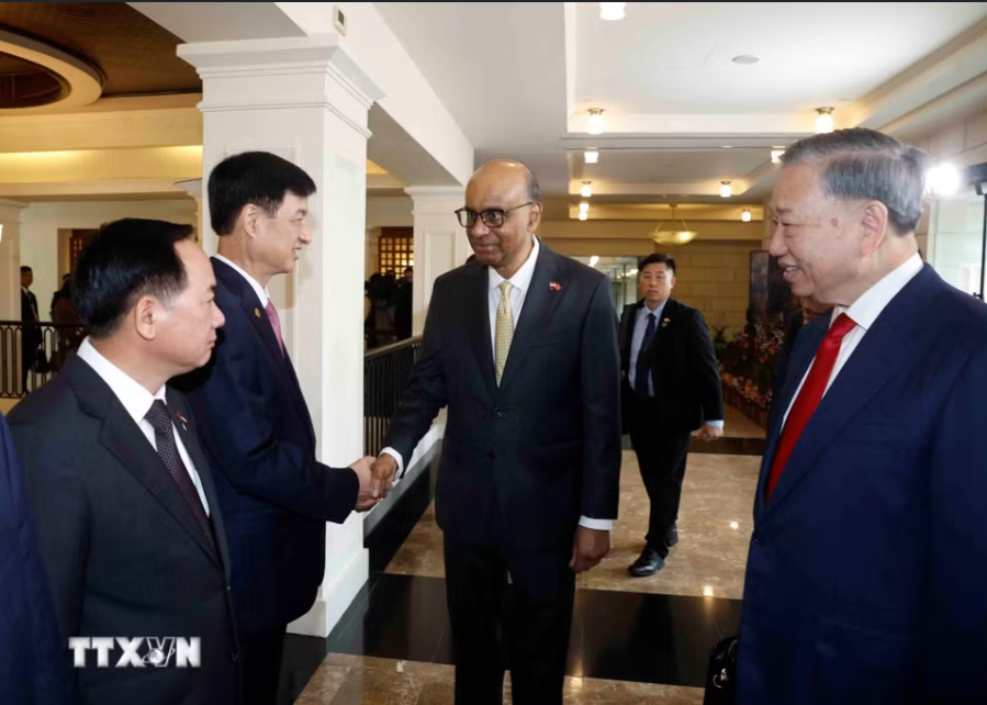 Lễ đón Tổng Bí thư, Chủ tịch nước Tô Lâm và Phu nhân thăm cấp Nhà nước Singapore - Ảnh 8.