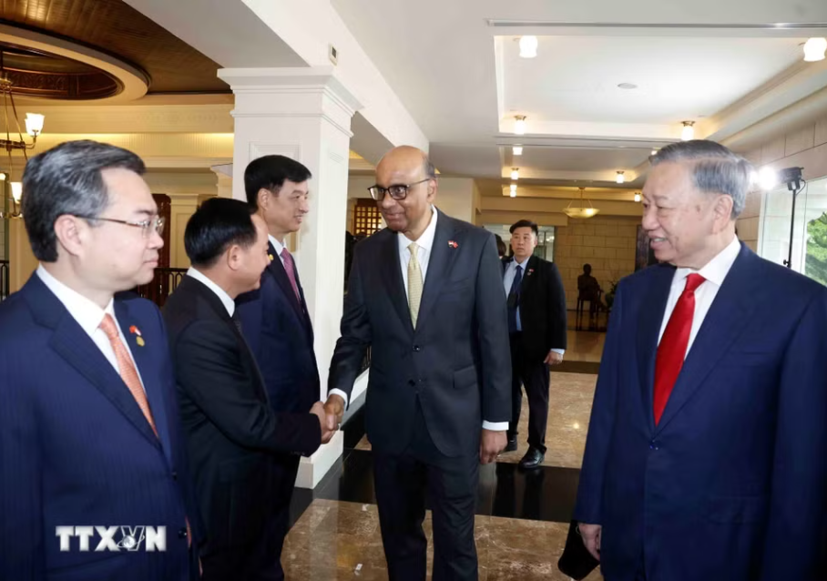 Lễ đón Tổng Bí thư, Chủ tịch nước Tô Lâm và Phu nhân thăm cấp Nhà nước Singapore - Ảnh 9.