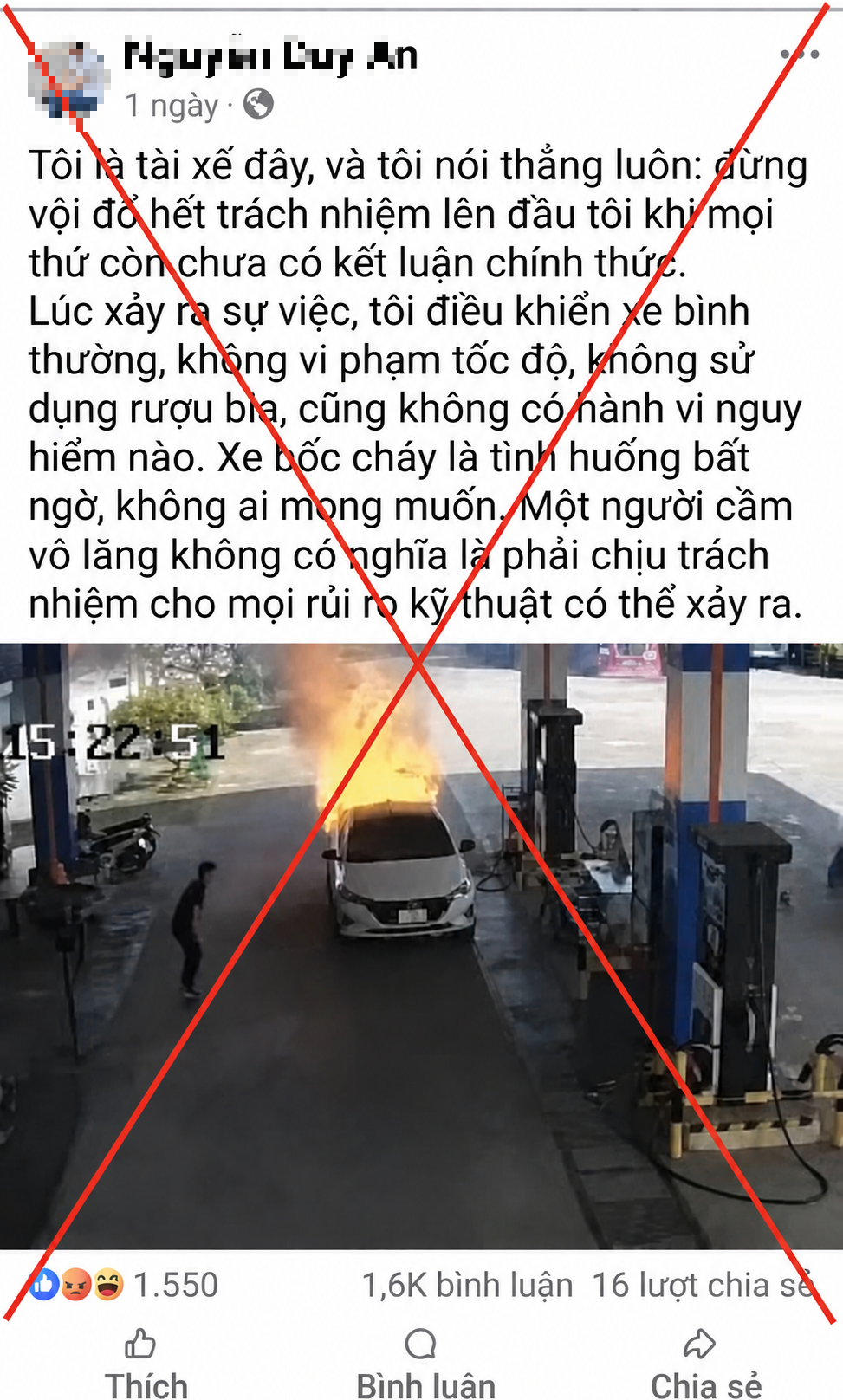 Cháy xe 2 người chết: Giữa 