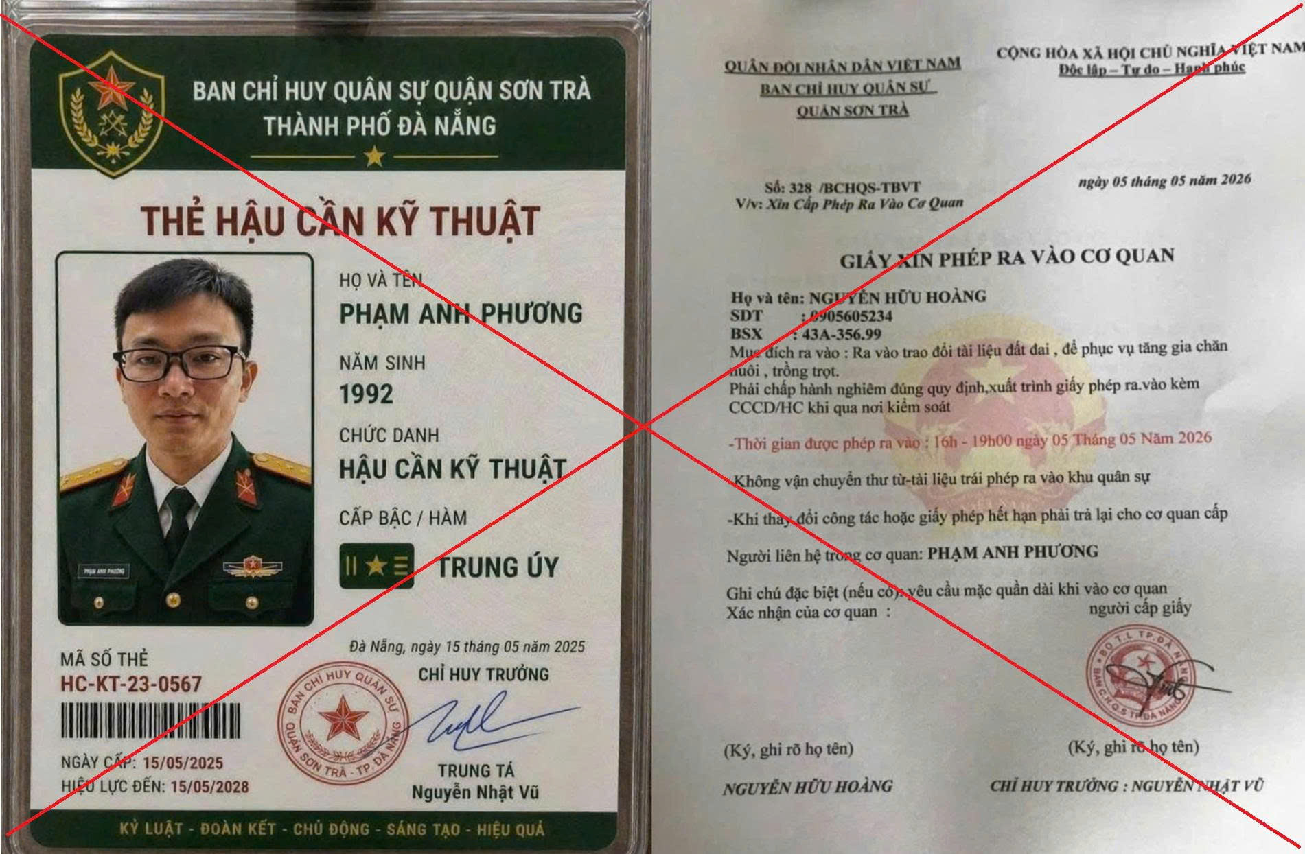 Dùng thẻ quân nhân 