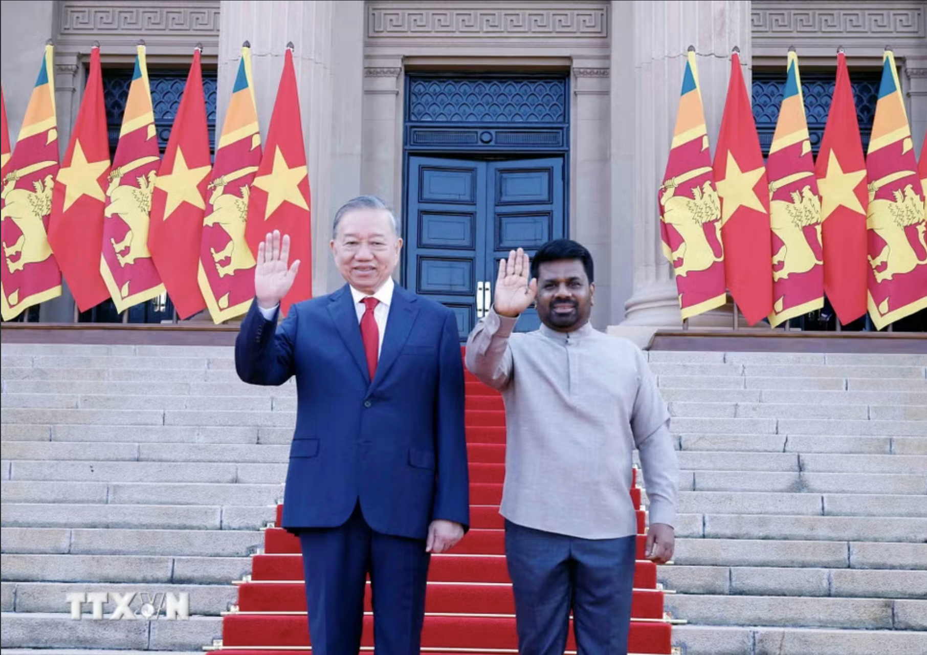 Tổng thống Sri Lanka chủ tr&igrave; lễ đ&oacute;n trọng thể Tổng B&iacute; thư, Chủ tịch nước T&ocirc; L&acirc;m - Ảnh 5.
