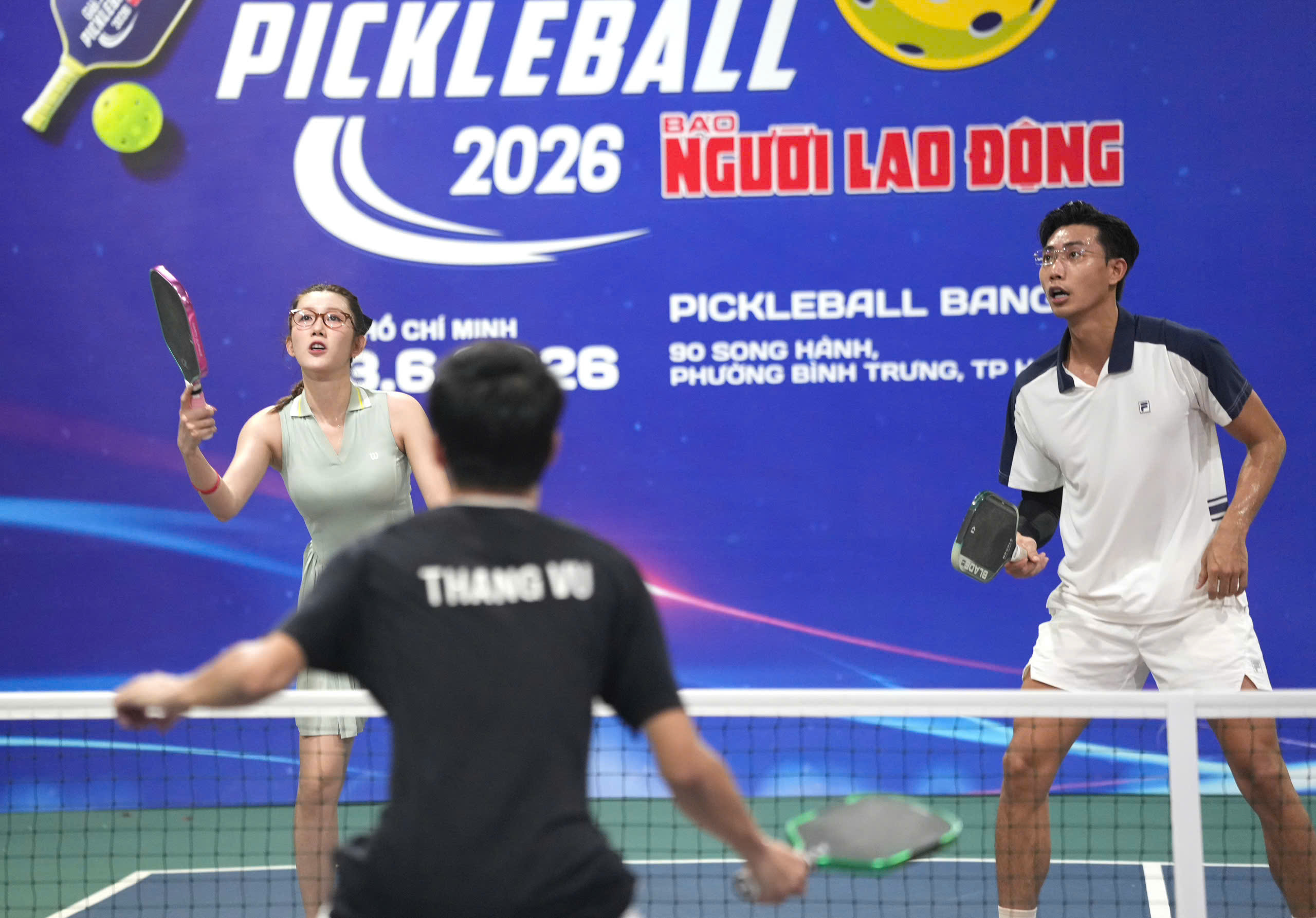 Giải pickleball B&aacute;o Người Lao Động năm 2026: Diễn vi&ecirc;n Th&uacute;y Ng&acirc;n gi&agrave;nh giải nhất cặp đ&ocirc;i nam nữ nghệ - Ảnh 3.