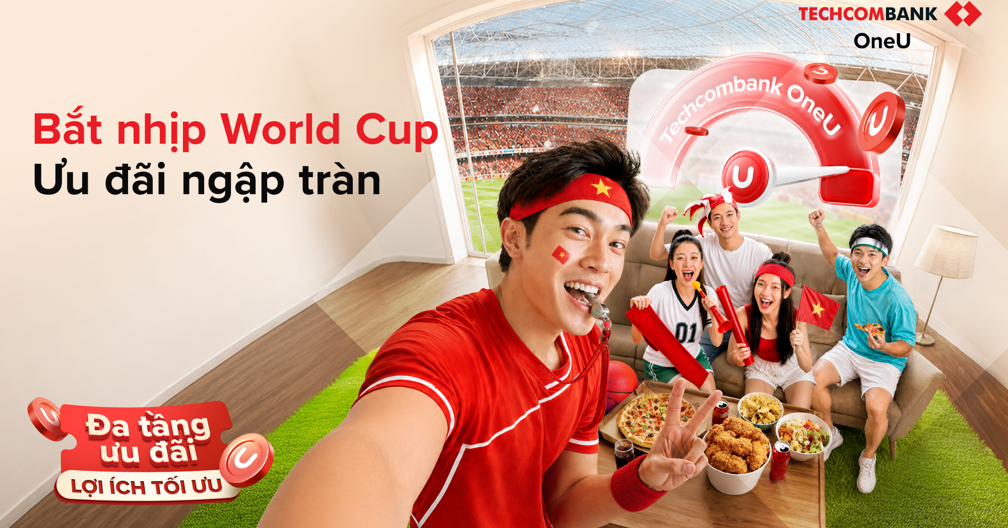 Săn trọn niềm vui World Cup 2026 từ mọi khoản chi tiêu với Techcombank OneU