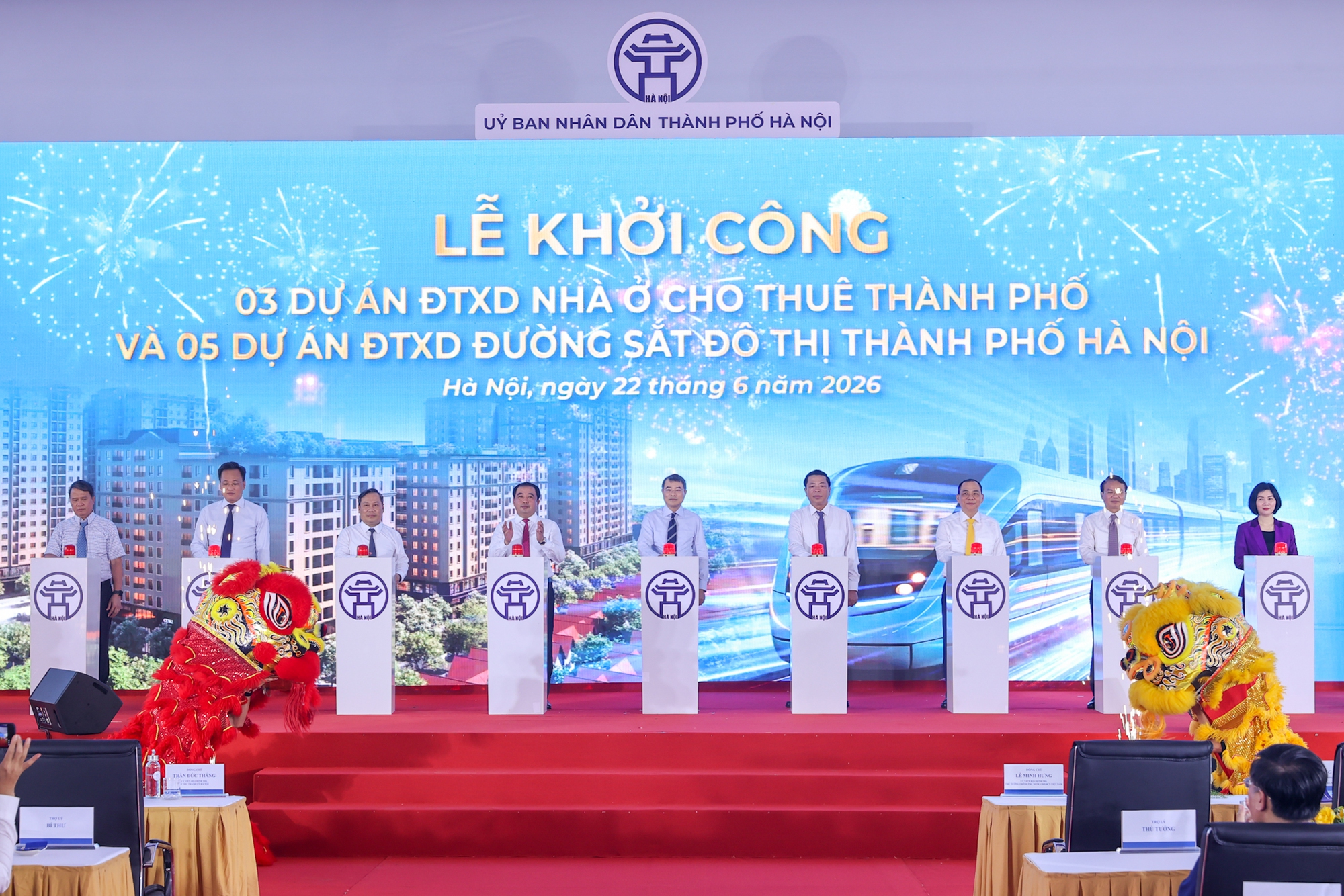 Thủ tướng dự lễ khởi công 5 tuyến đường sắt, 3 dự án nhà ở cho thuê ở Hà Nội - Ảnh 3.