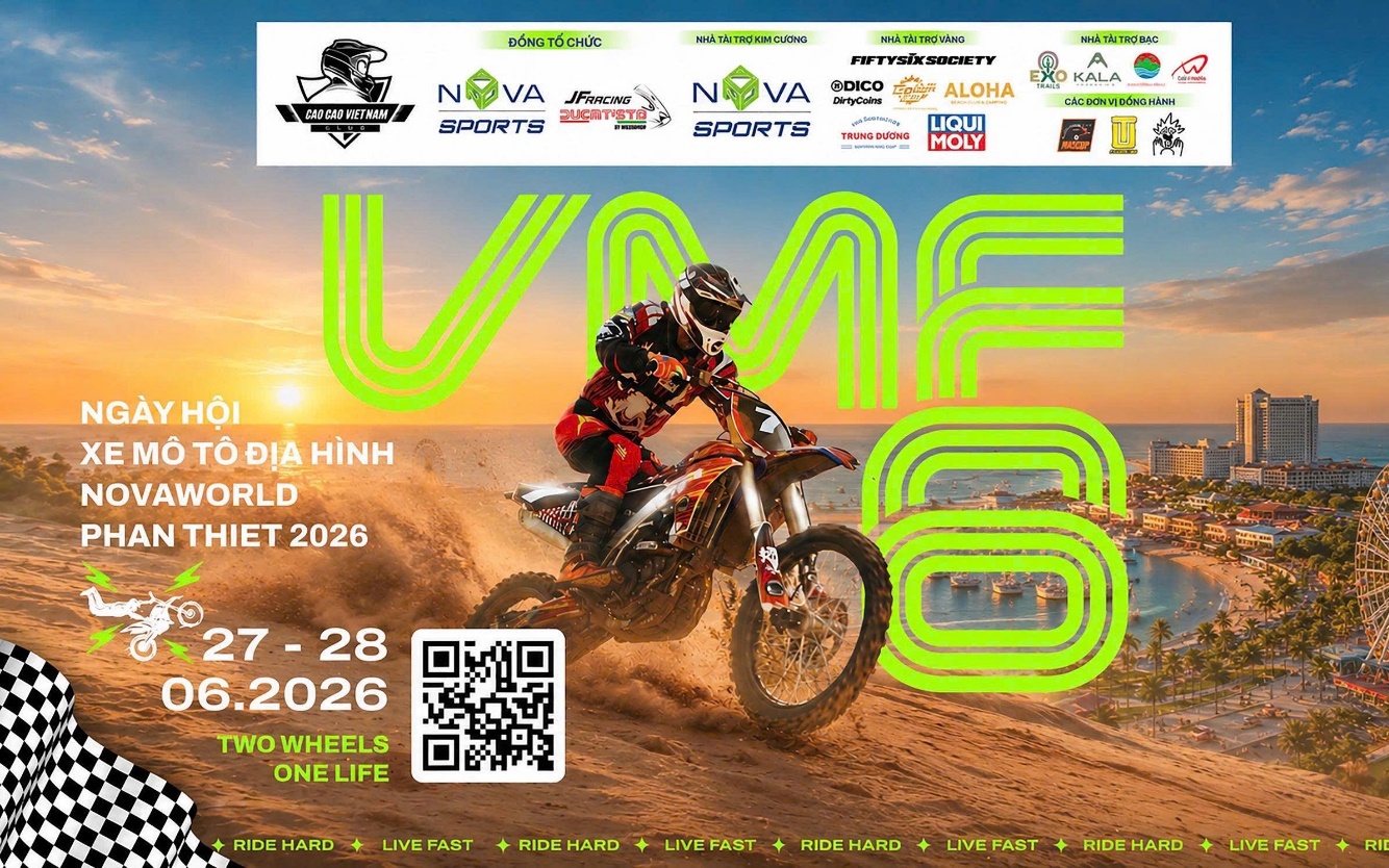 Vietnam Motocross Festival 2026 – Ngày hội mô tô địa hình mùa hè tại Novaworld Phan Thiết
