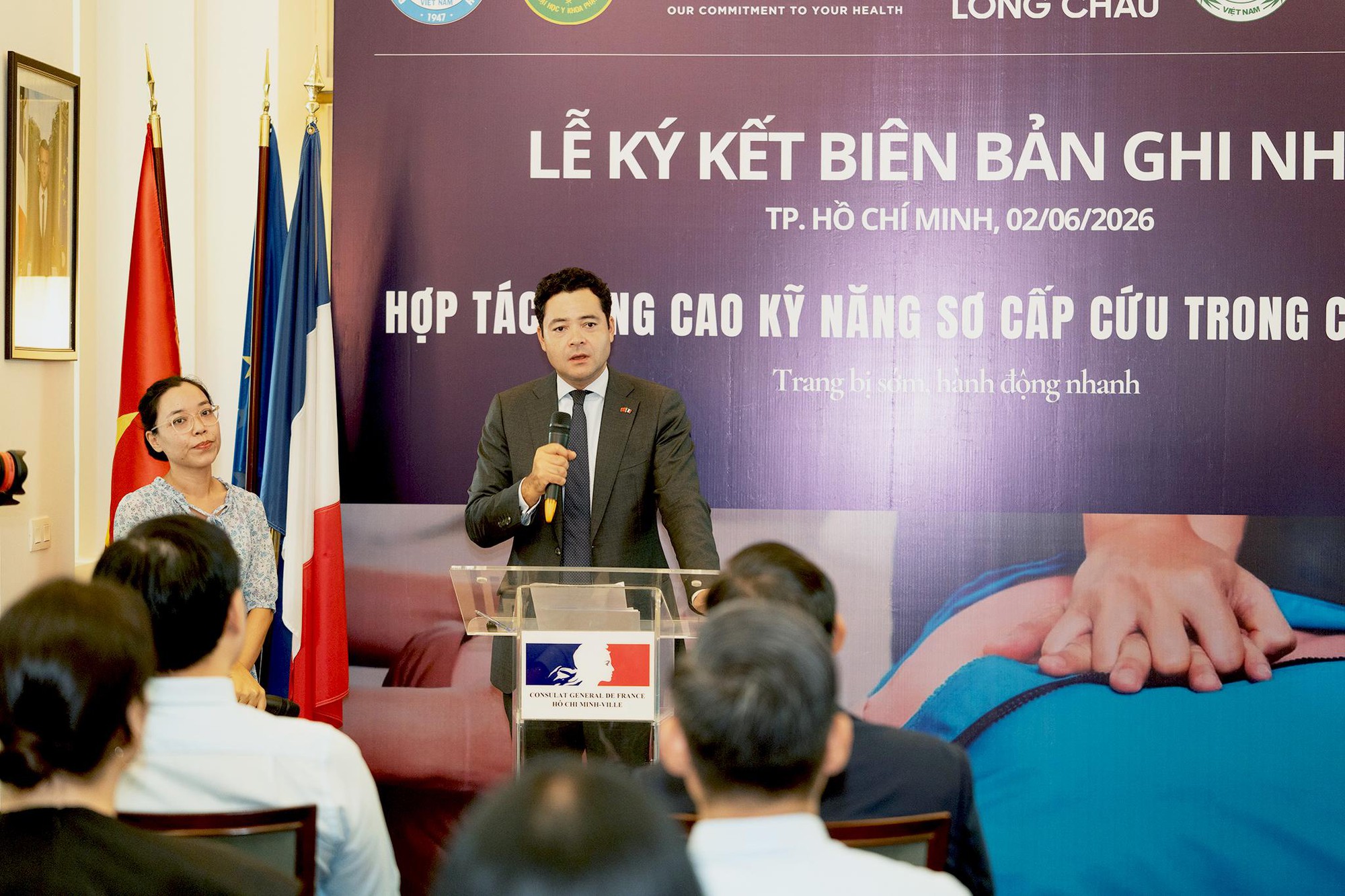 Long Châu cùng đối tác Việt - Pháp mở rộng mạng lưới sơ cấp cứu cộng đồng - Ảnh 2.
