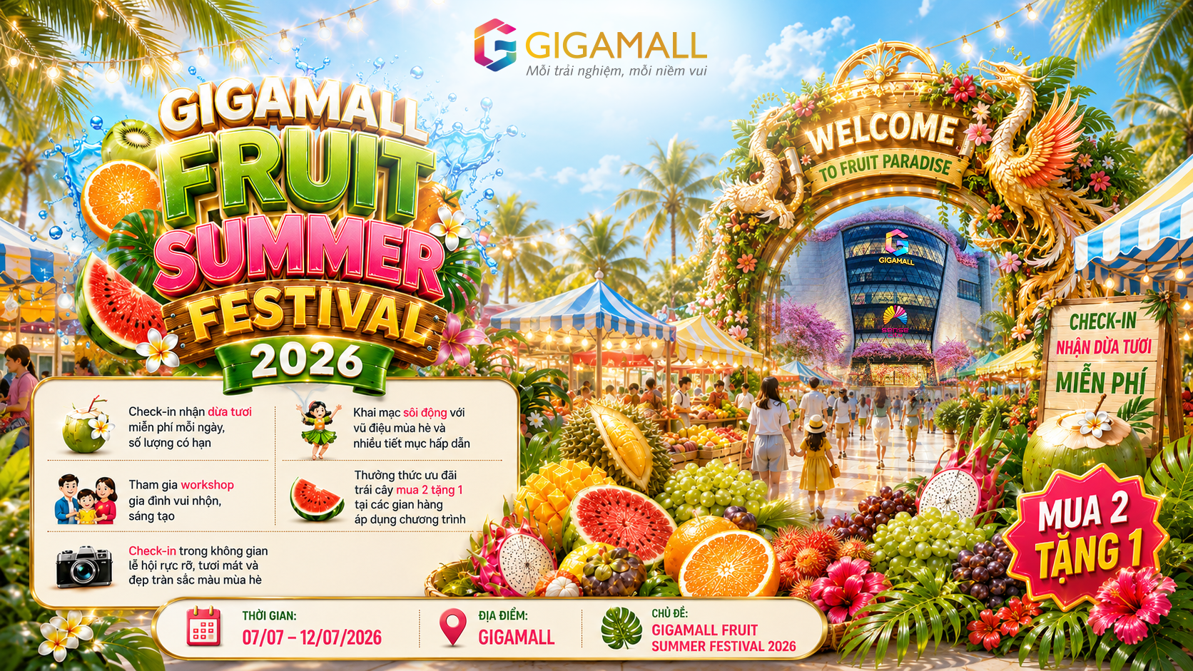 Thưởng thức thiên đường nhiệt đới tại “Lễ Hội Trái Cây Gigamall 2026” - Ảnh 1.