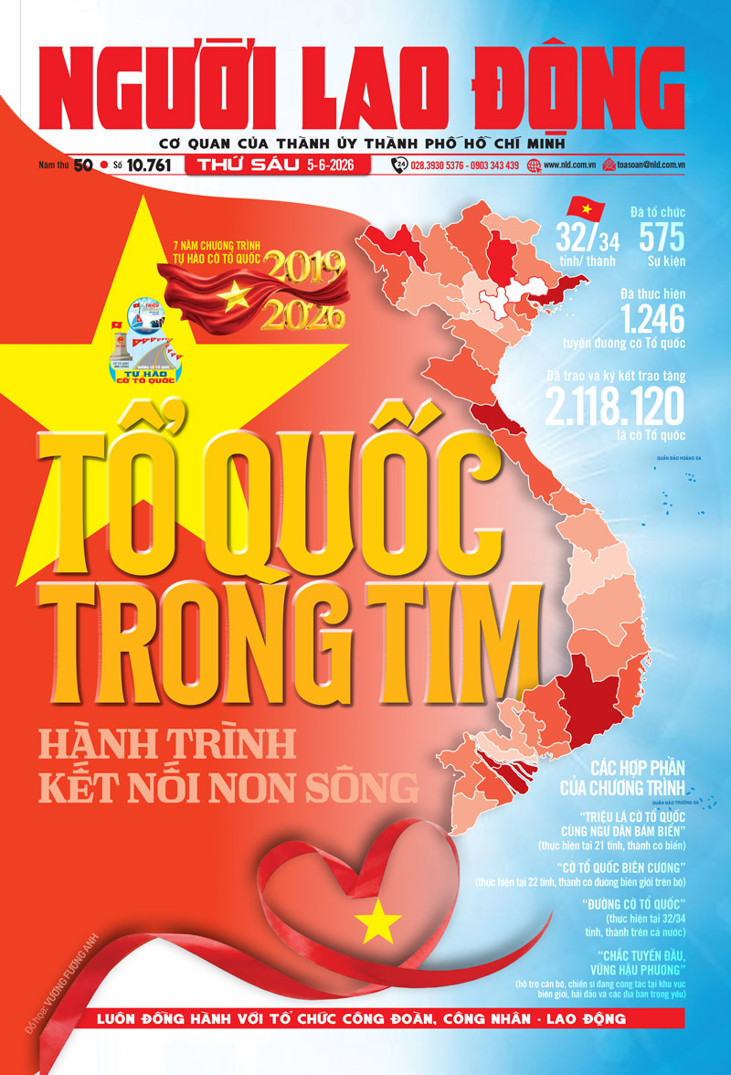 Báo in ngày 5-6: Khi lá cờ đi cùng lòng dân - Ảnh 1.