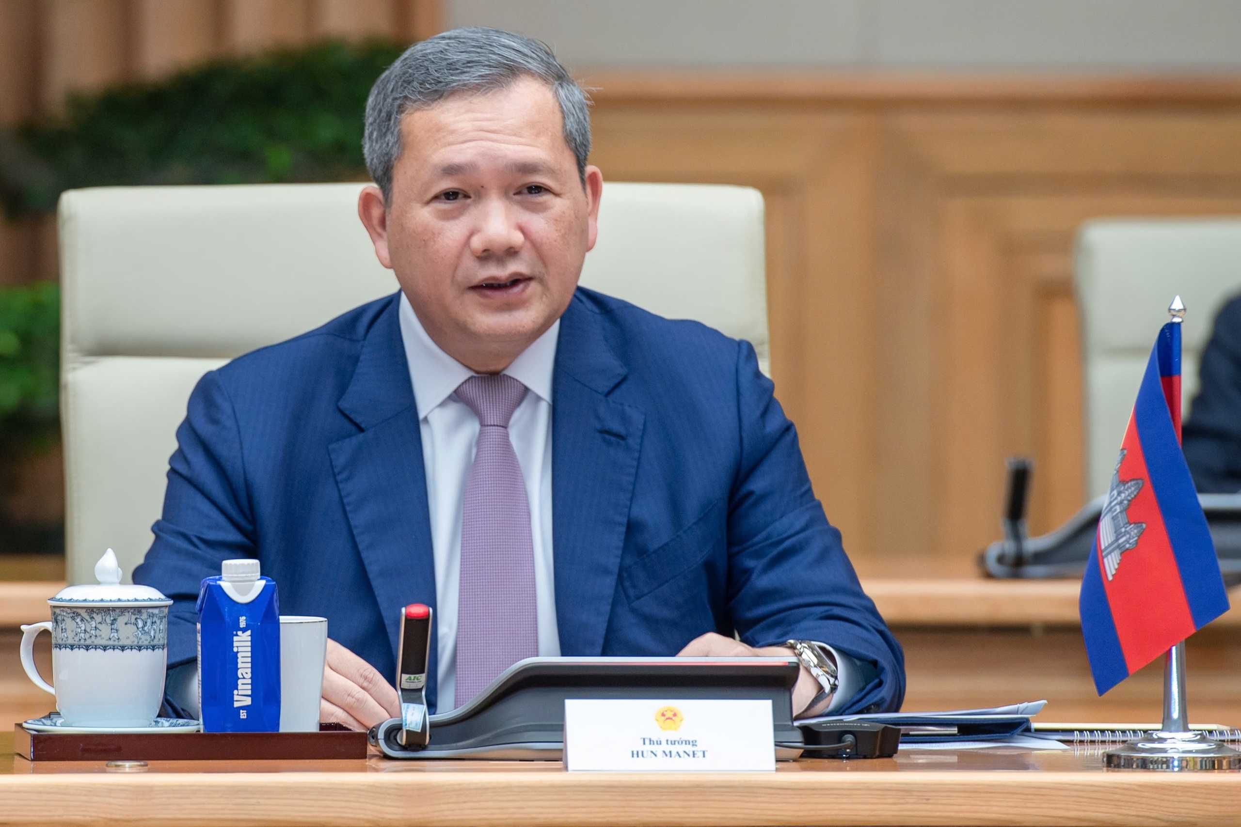 Thủ tướng Lê Minh Hưng chủ trì lễ đón chính thức Thủ tướng Campuchia - Ảnh 10.