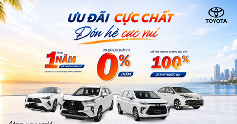 Đón hè cùng Toyota: Ưu đãi đến 100% lệ phí trước bạ