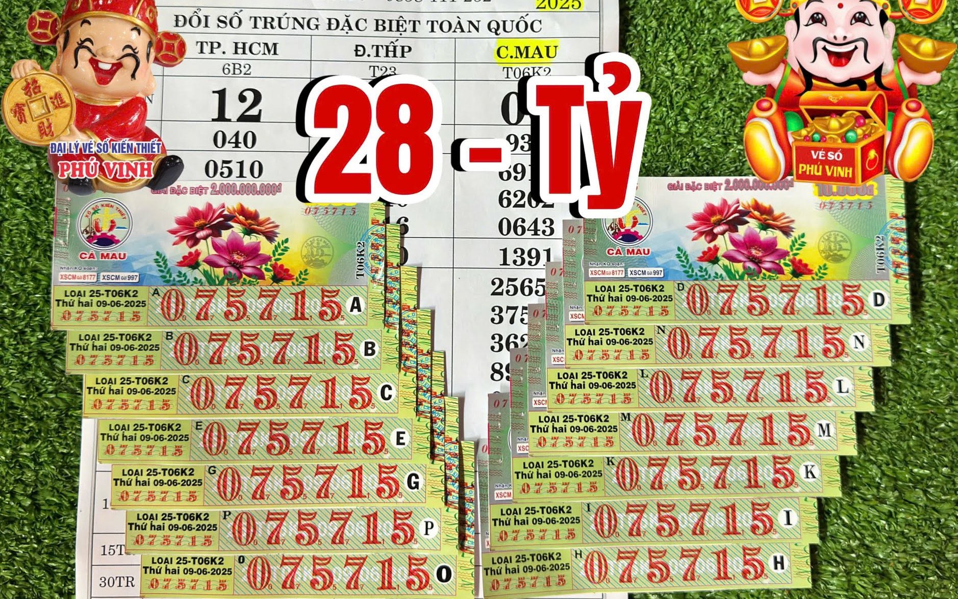 Xổ số miền Nam: “Truy tìm” người trúng độc đắc 15 vé số Cà Mau