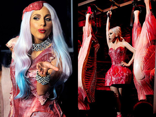 Lady Gaga diện đầm giống thịt bò sấy khô