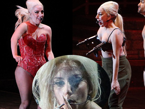 Lady Gaga hút cần sa, diện trang phục "thịt" trên sân khấu