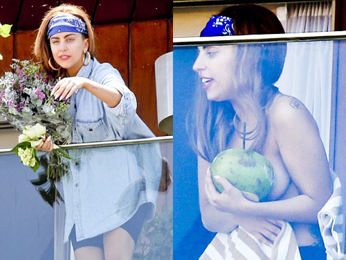 Lady Gaga “hớ hênh” trên ban công