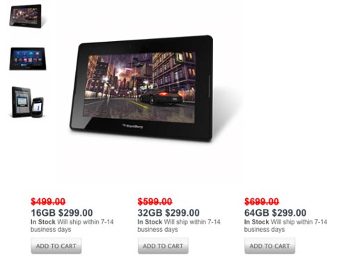 BlackBerry PlayBook được bán đồng giá 299 USD