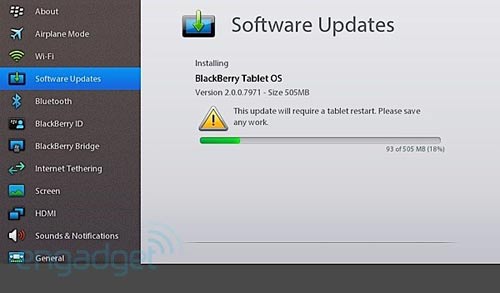 BlackBerry PlayBook OS 2.0 đã sẵn sàng để download