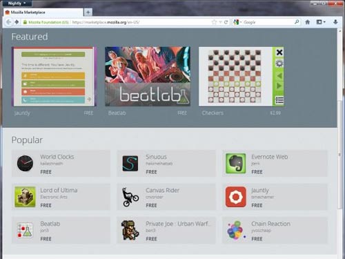 Mozilla ra mắt chợ ứng dụng trên Firefox