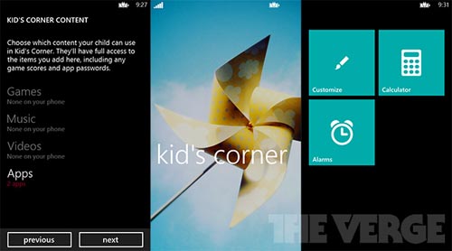 Kid's Corner giúp quản lý trẻ em dể dàng hơn trên WP8