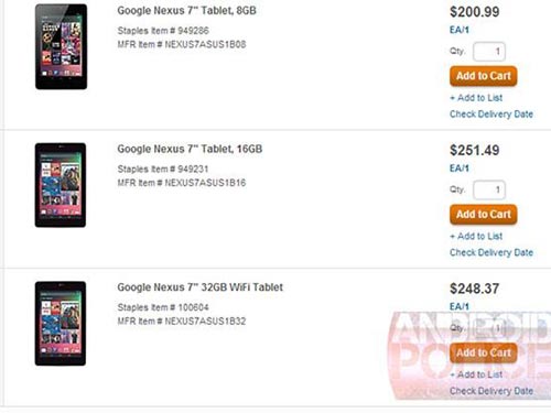 Google ra mắt Nexus 7 32Gb giá 250 USD